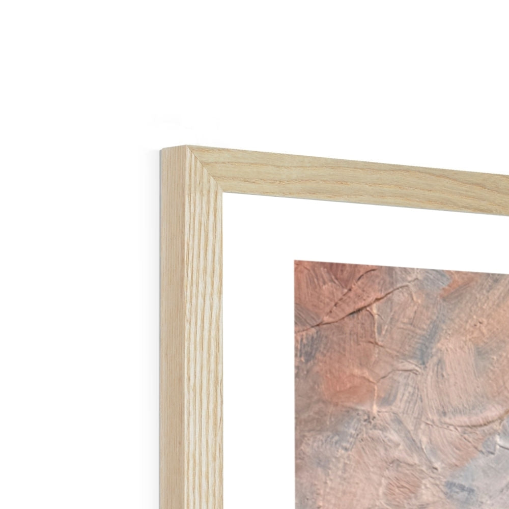 Echoes of the Wild - Stag Print Framed Print natural frame corner detail