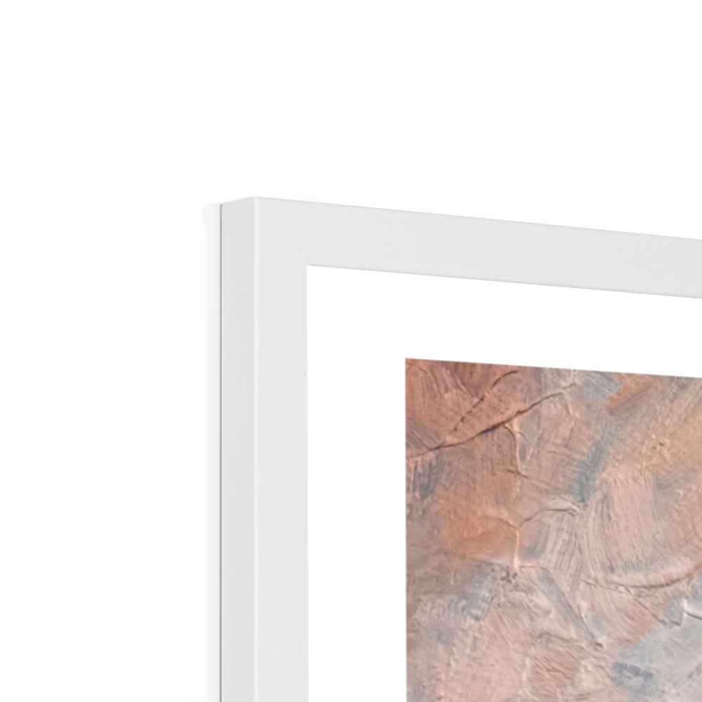 Echoes of the Wild - Stag Print Framed Print -White frame corner detail