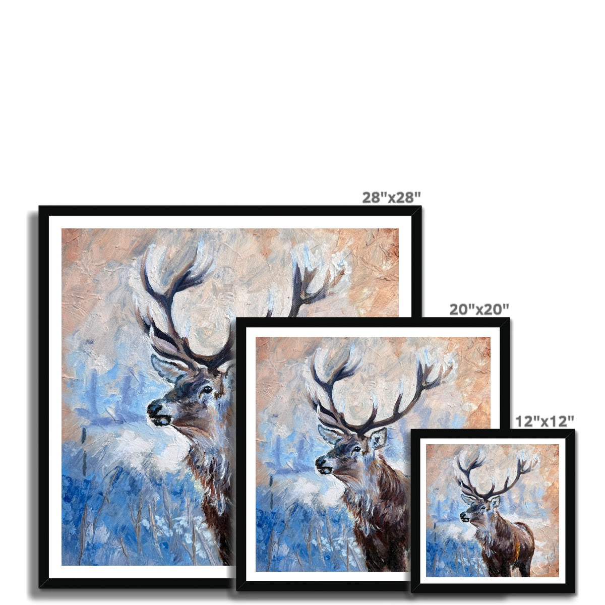 Echoes of the Wild Stag Print Frame size options