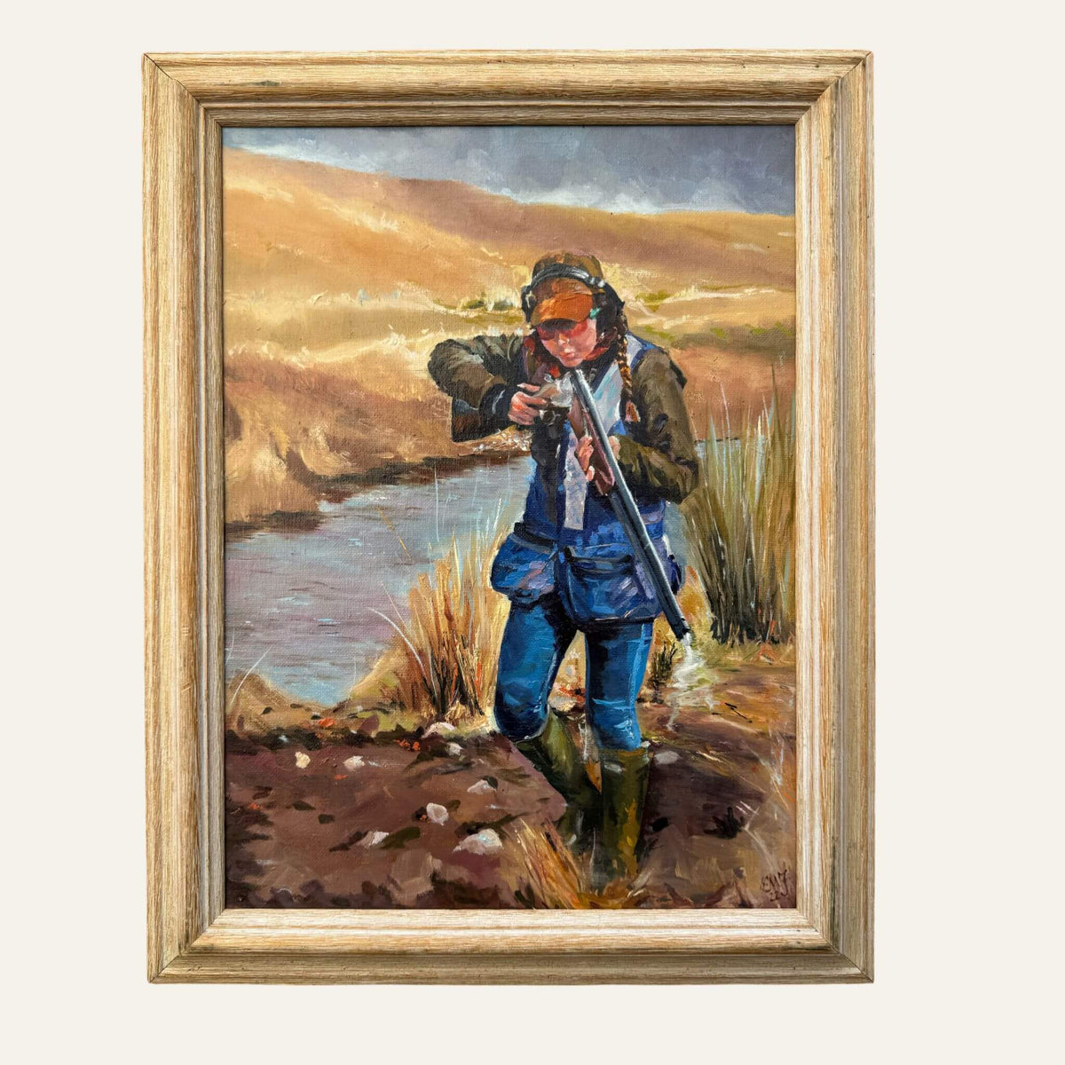 Clay Pigeon Shooting Painting | Original Art by Lorraine Field