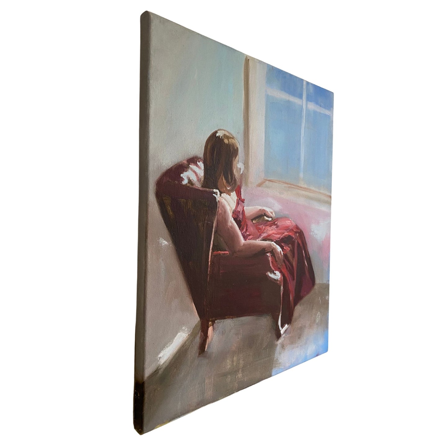 Girl in a Red Dress - Original oil painting - lorrainefield