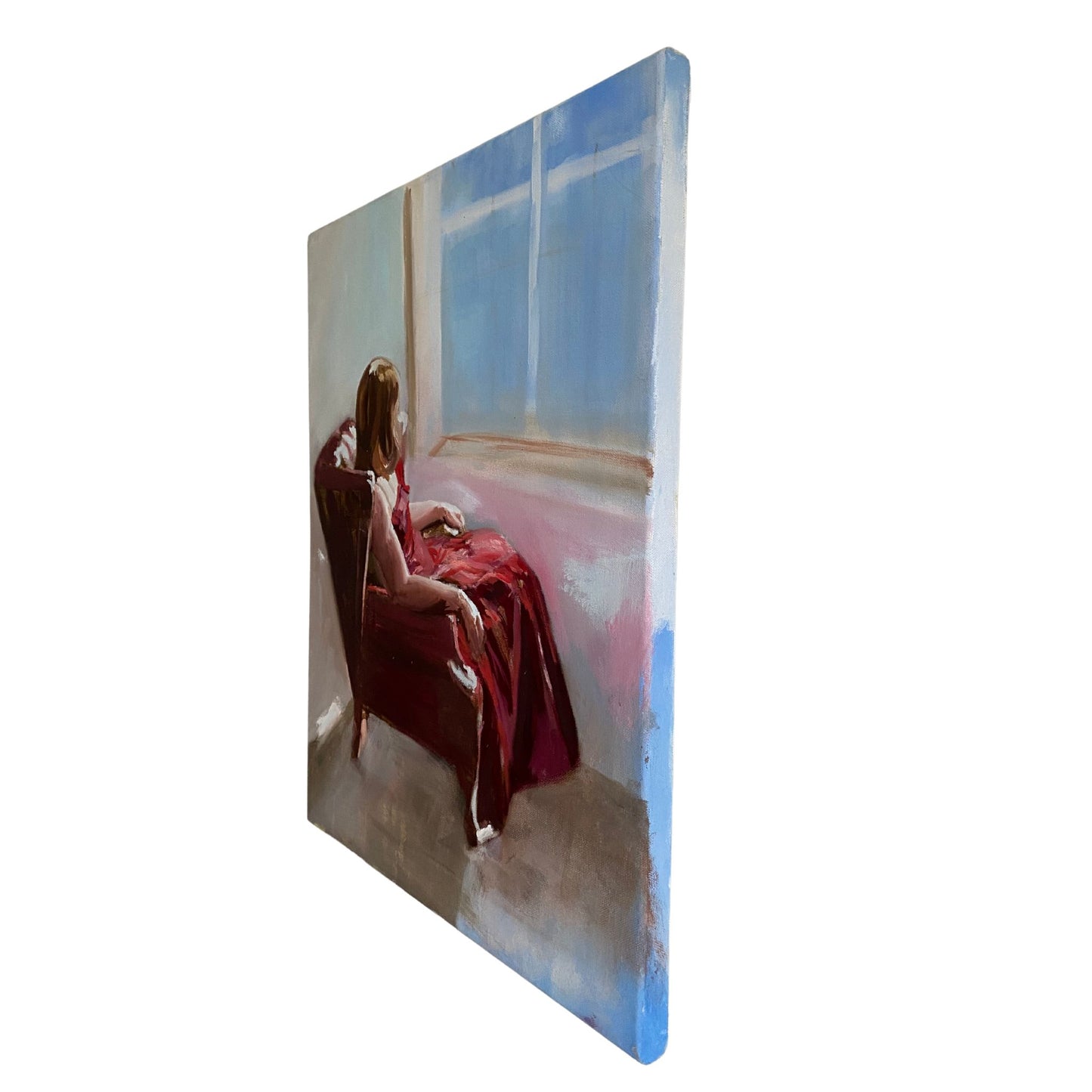 Lady in a Red Dress painting - Original oil painting - lorrainefield