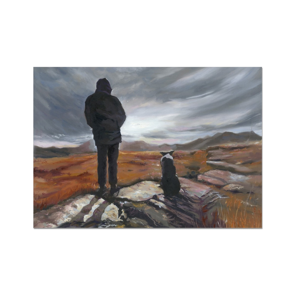 Man and Border Collie Fine Art Print - lorrainefield