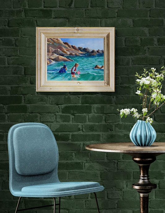 Seaside holiday - oil painting of Cornwall