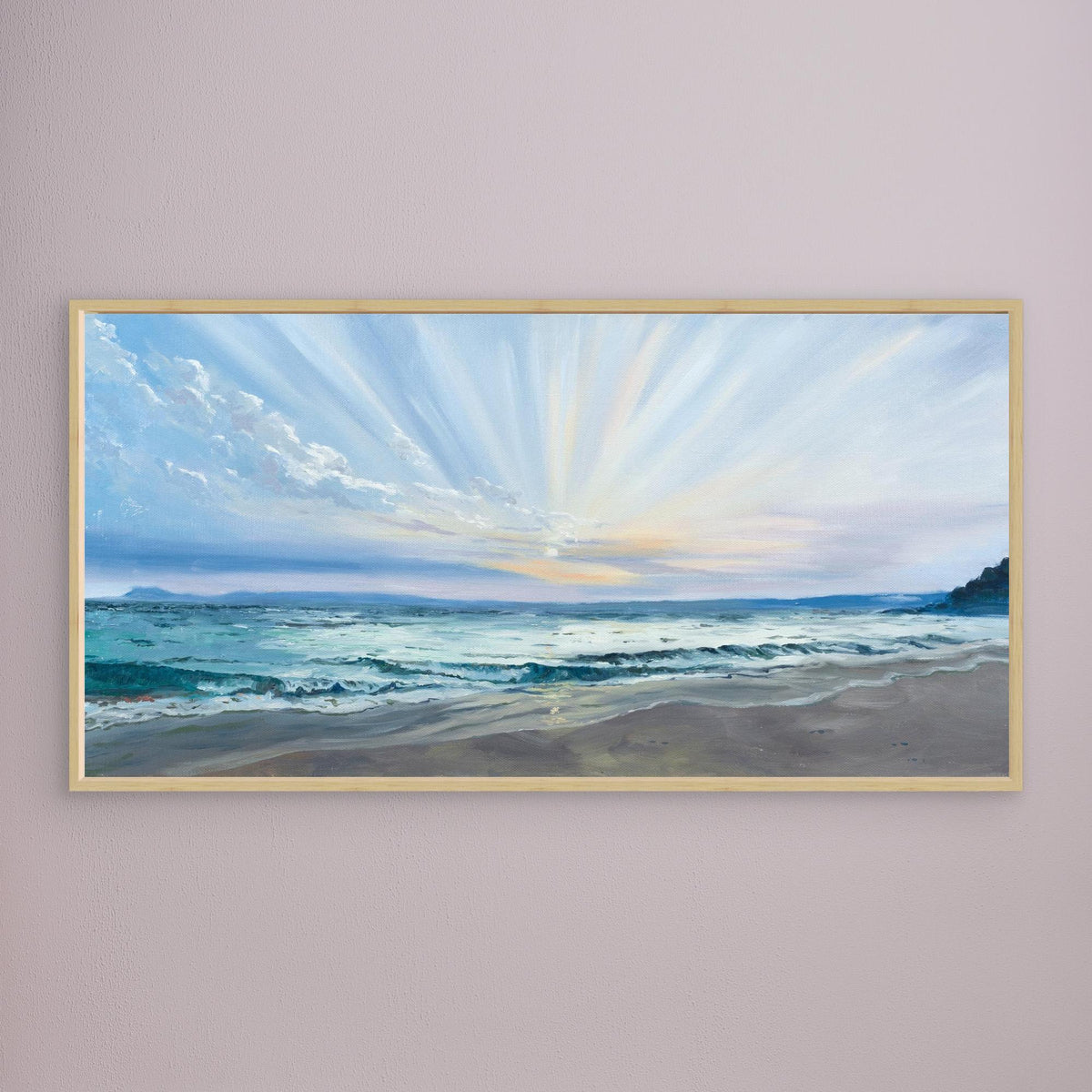 Porthminster Sunrise - Framed Canvas Beach Print