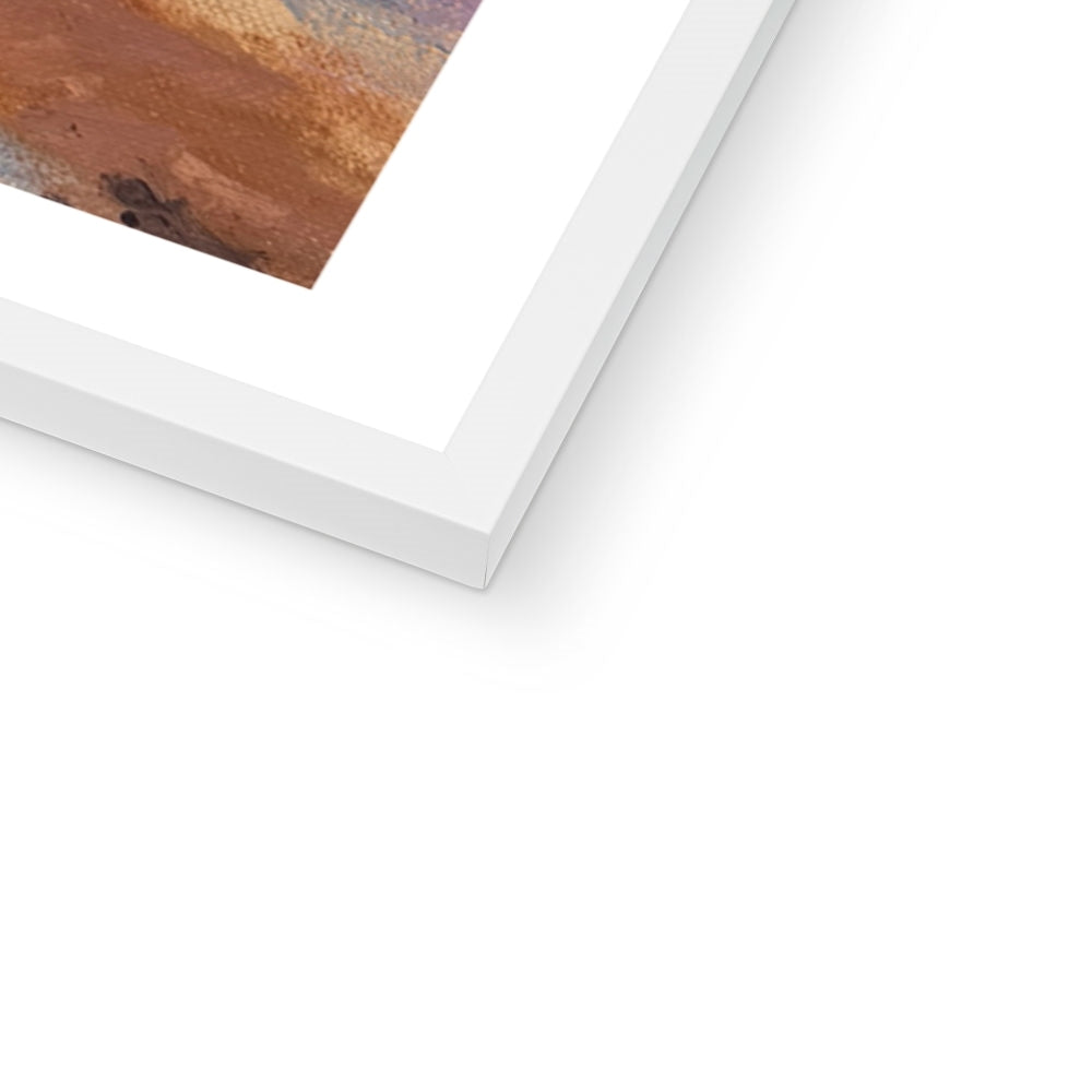 Close-up of a white frame corner on a white background
