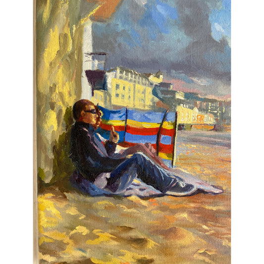 Will you play? A close up of a fine art print of Porthmeor Beach