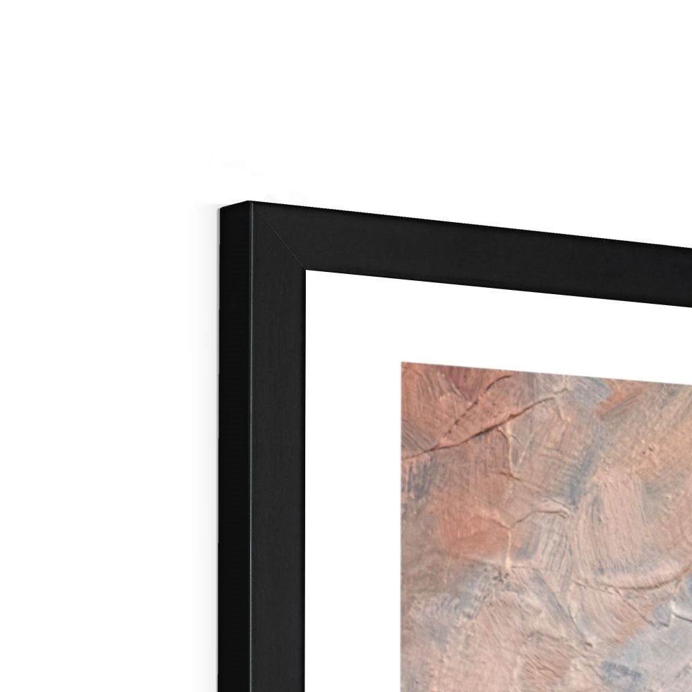 Echoes of the Wild - Stag Print Framed Print Black frame corner detail