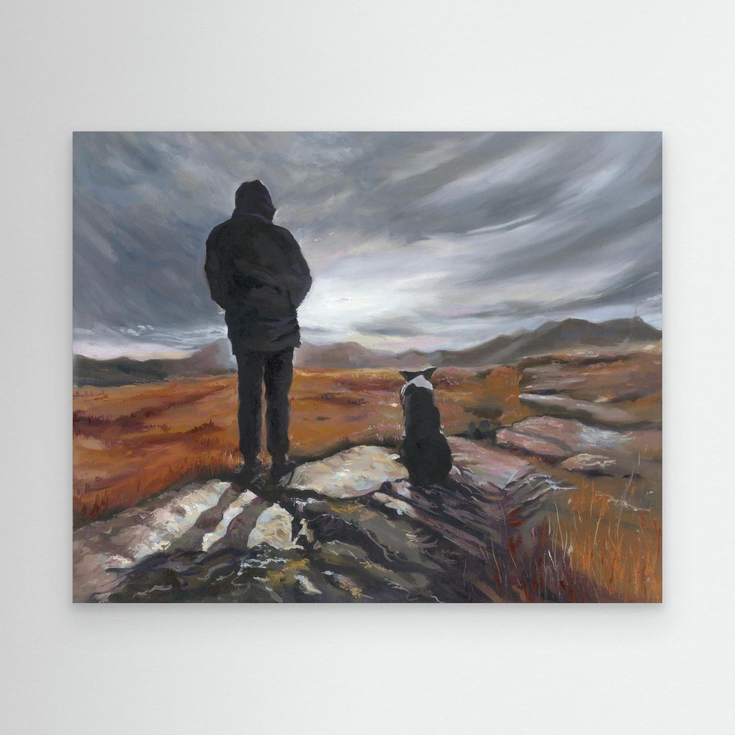 Unframed “Man and His Border” canvas art