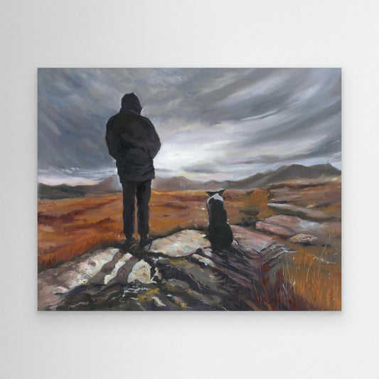 Unframed “Man and His Border” canvas art