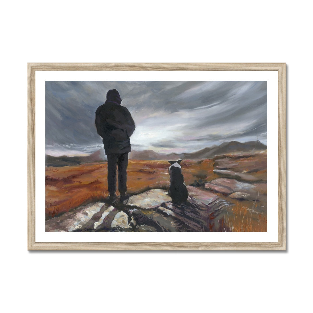 Man and Border Collie Fine Art Print - lorrainefield