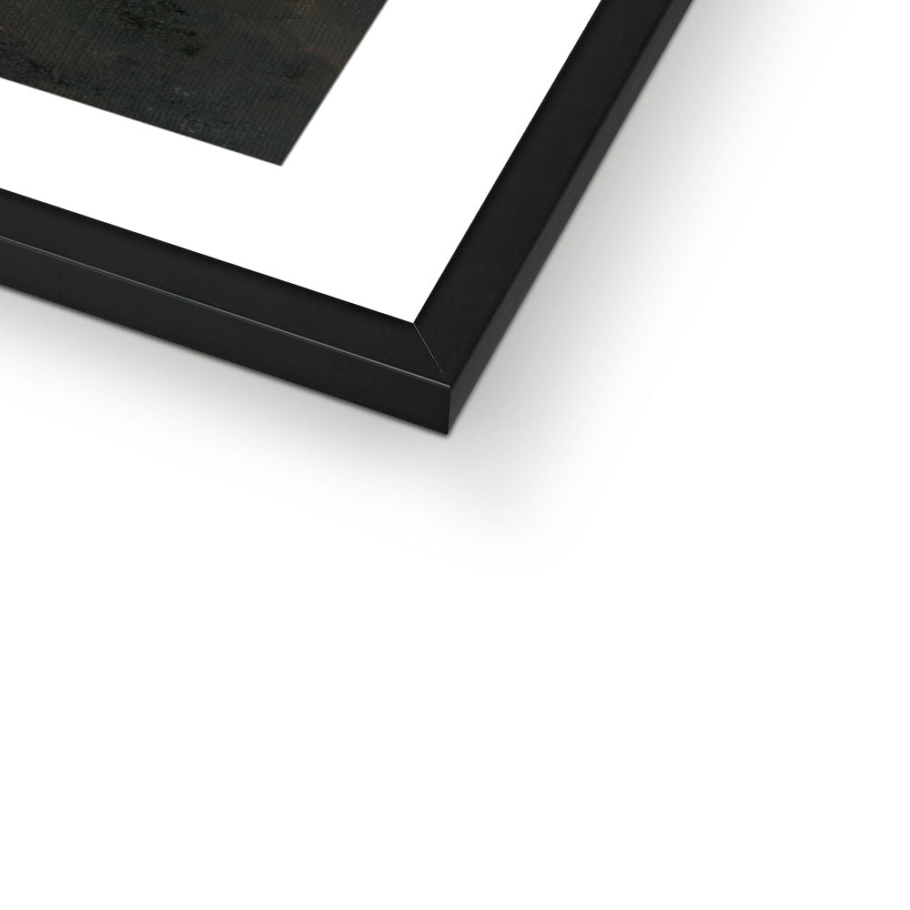 Sunrise with the Pup Fine Art Print - Close up of black frame