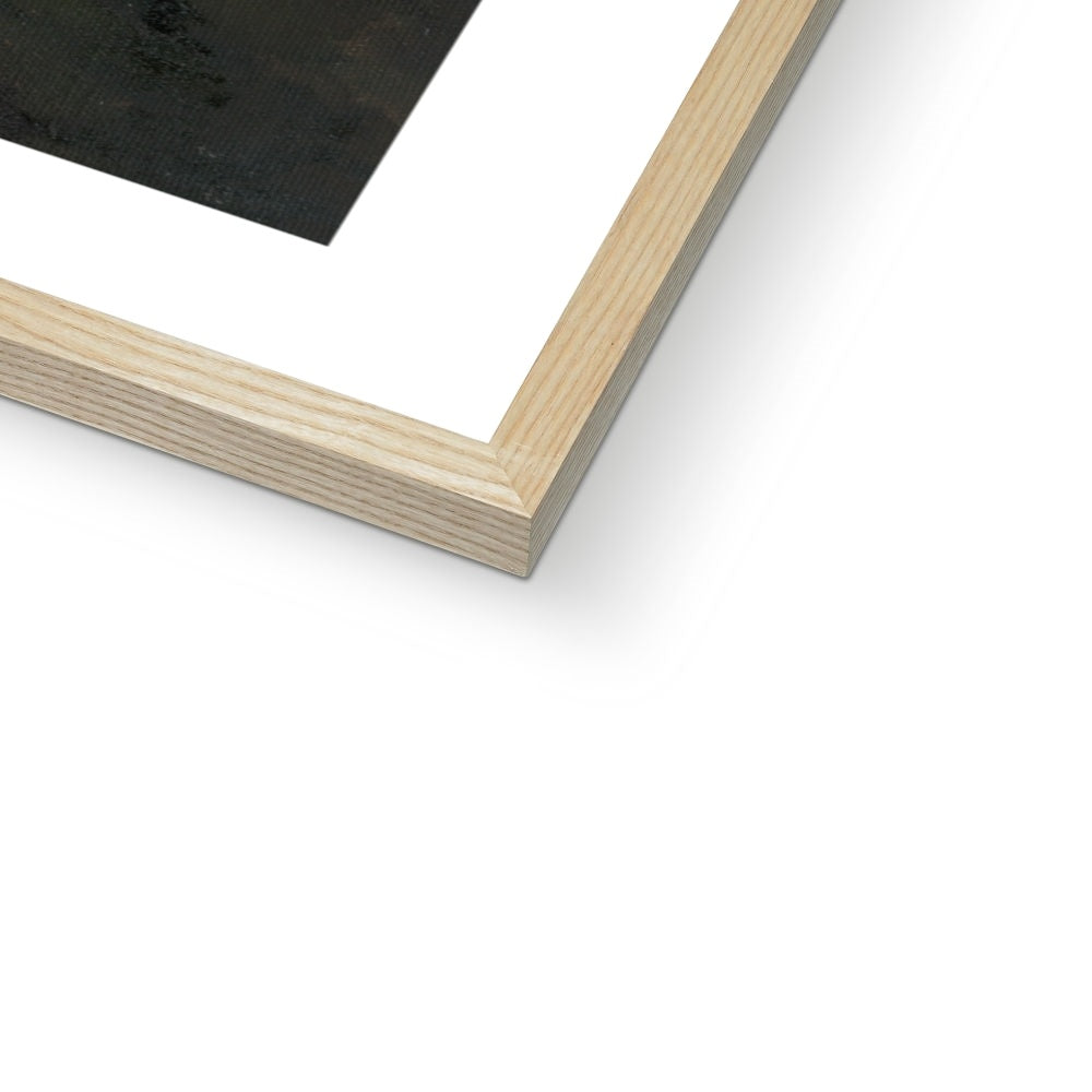 Sunrise with the Pup Fine Art Print close up of natural frame