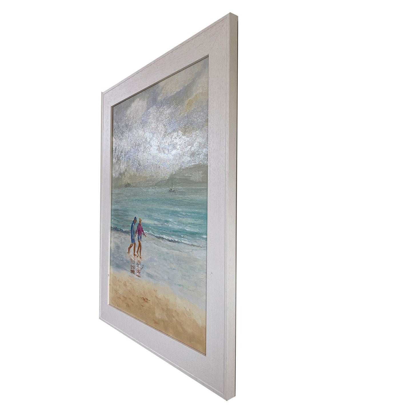 A Walk on the Wharf side view of white wooden frame