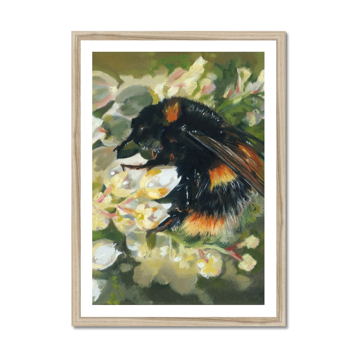 Bee on Honeysuckle Fine Art Print - lorrainefield