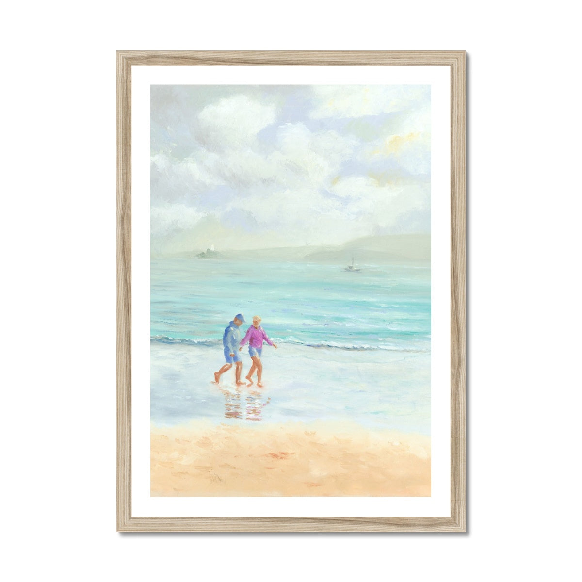 A Walk on the Wharf St Ives Fine Art Print - lorrainefield