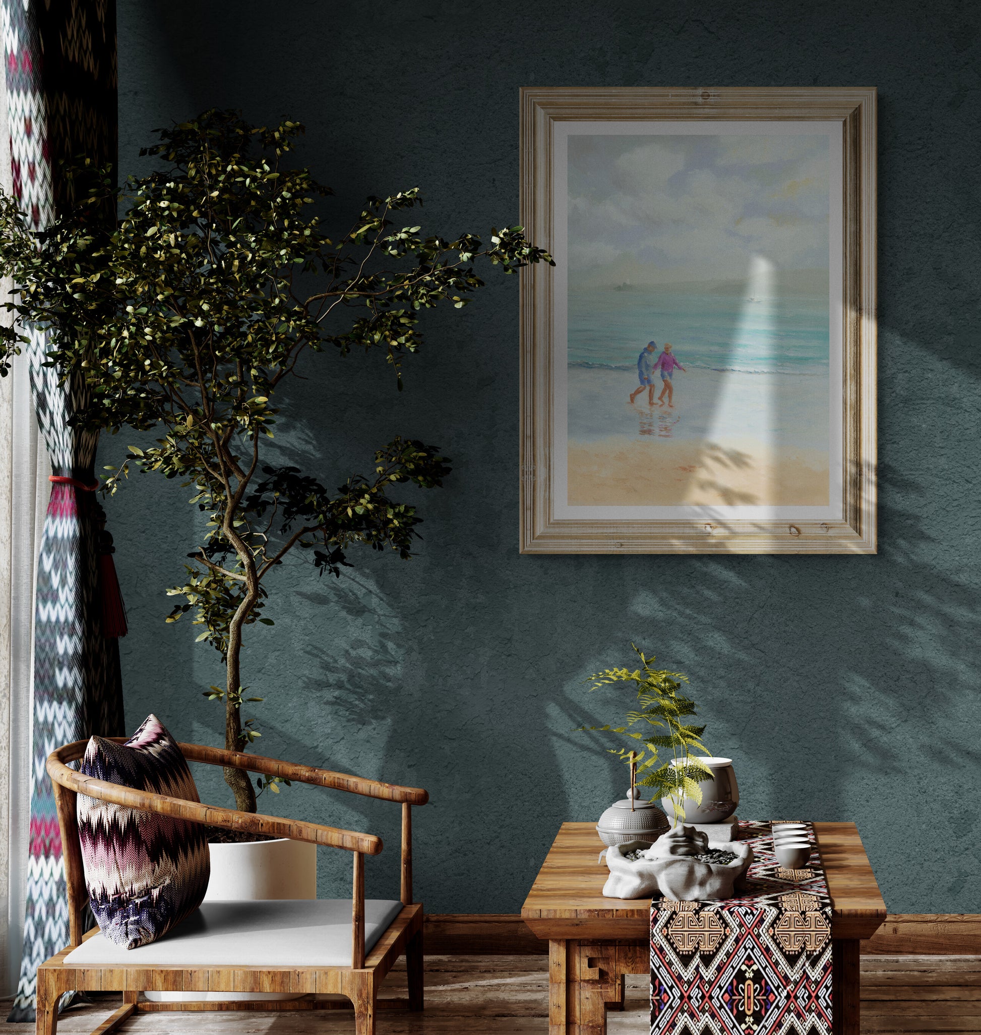 A Walk on the Wharf St Ives Fine Art Print - lorrainefield