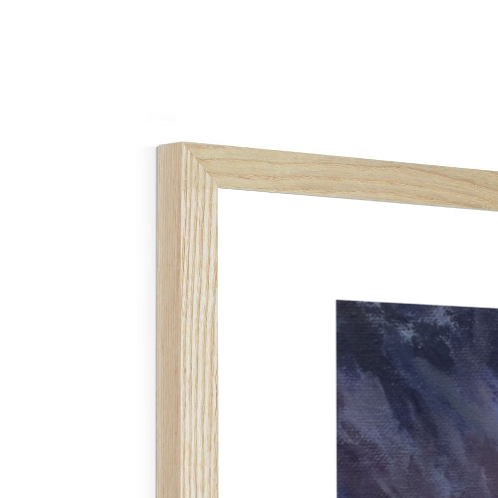 Angelic Angel - Woman and Doves Fine Art Print close up of corner in natural frame option 