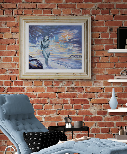 Angel oil painting