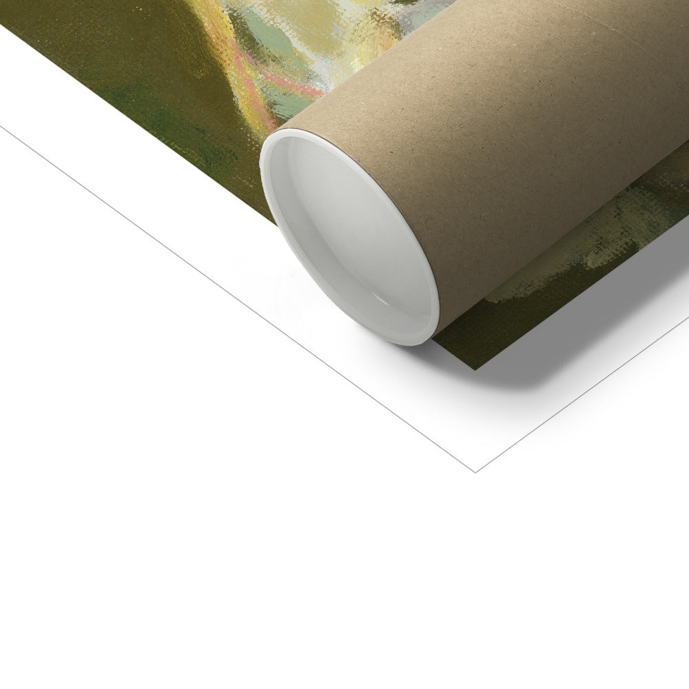 Bee on Honeysuckle Fine Art Print unframed print packaging