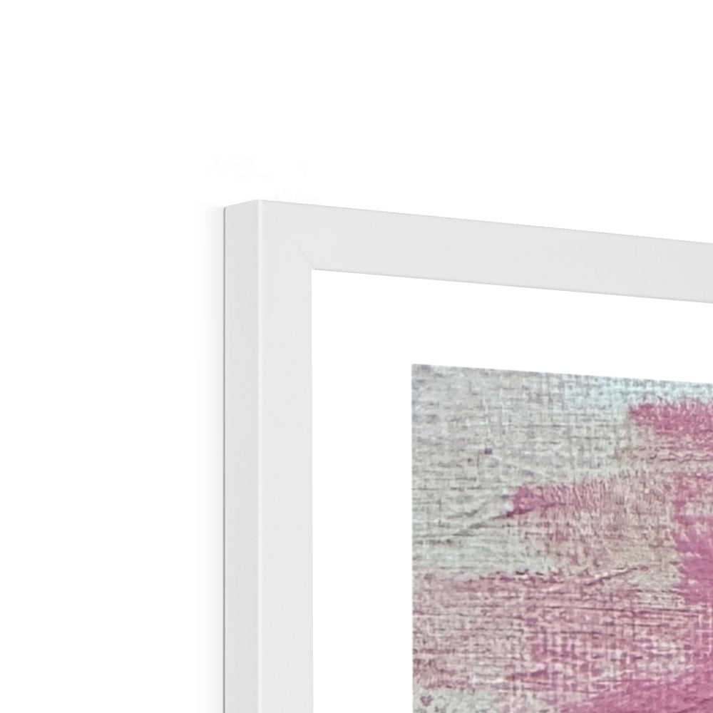 Close-up of the Playful Pheasant art print in a modern white frame, showcasing the vibrant pheasant illustration on a soft pastel background