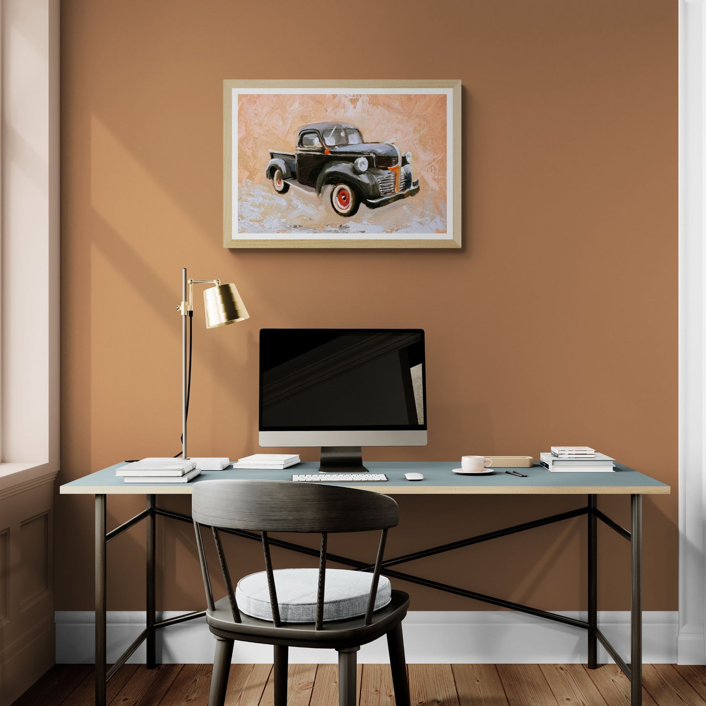 Dodge Classic car above desk 