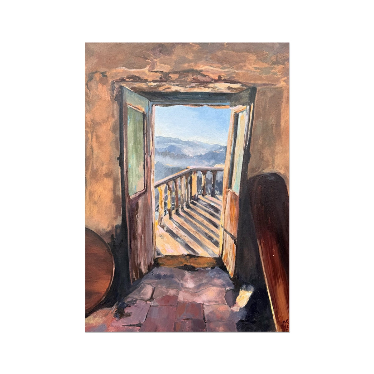 Emotional original artwork in oil, showing the beauty of slowing down and looking beyond.