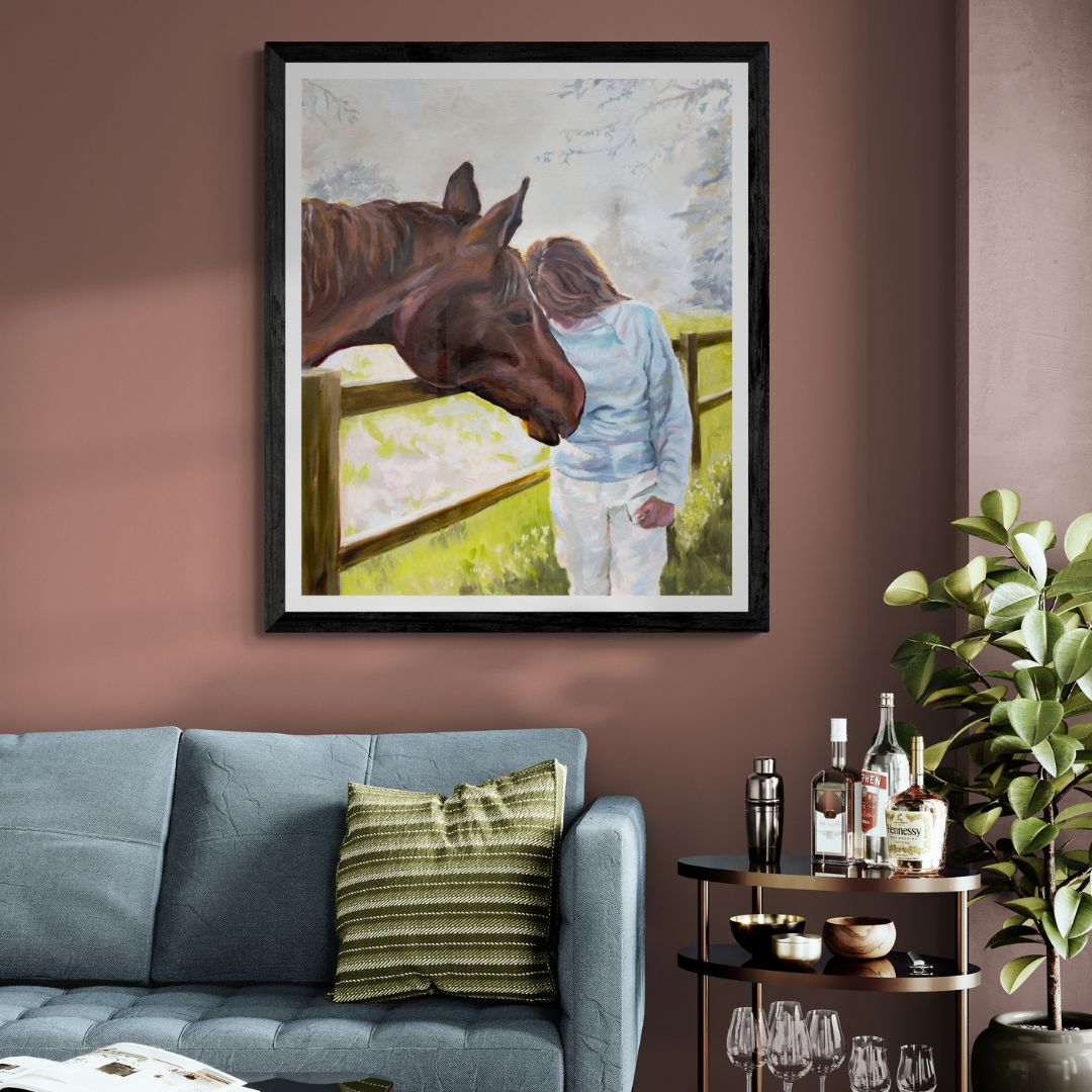 The love of a horse fine art print available in several frame and size options