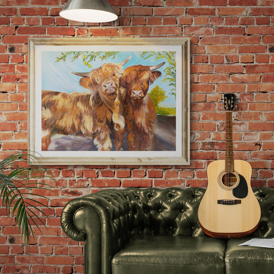 Highland Cows Original oil painting