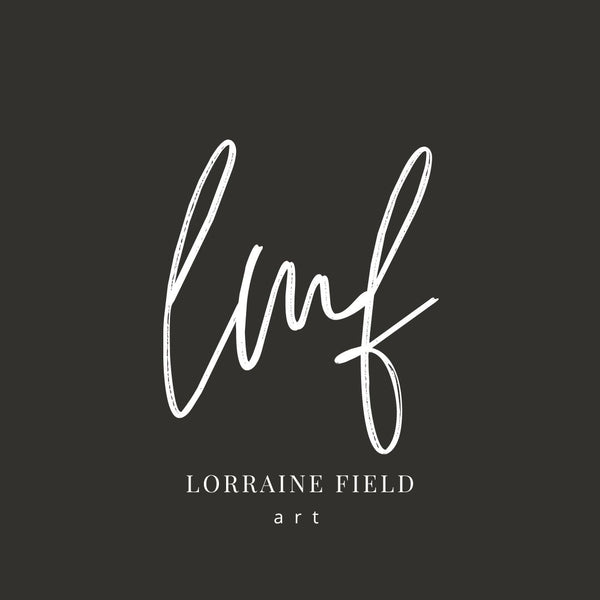 White logo of Lorraine Field Artist 2025