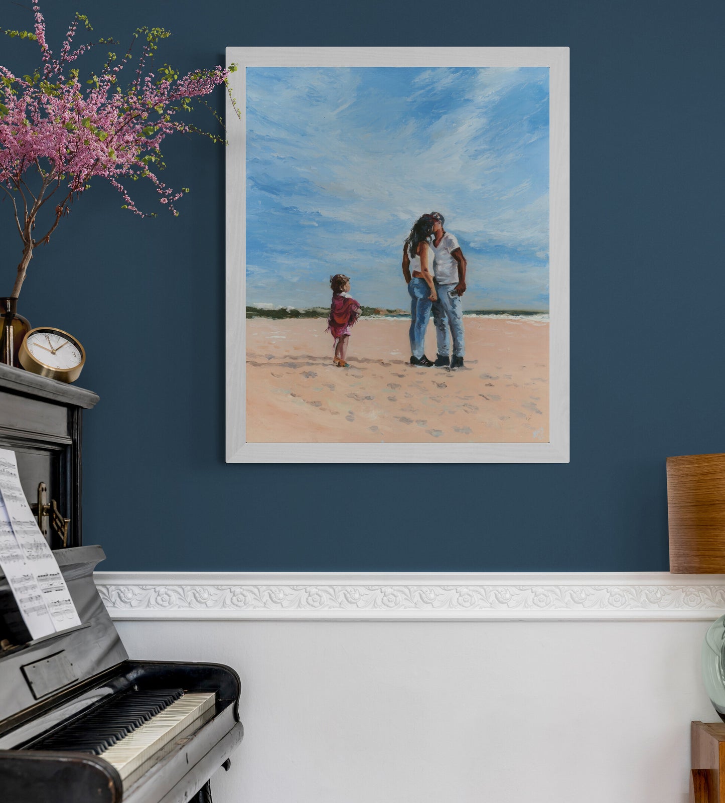 Painting of lovers kissing - Original Oil Painting - lorrainefield