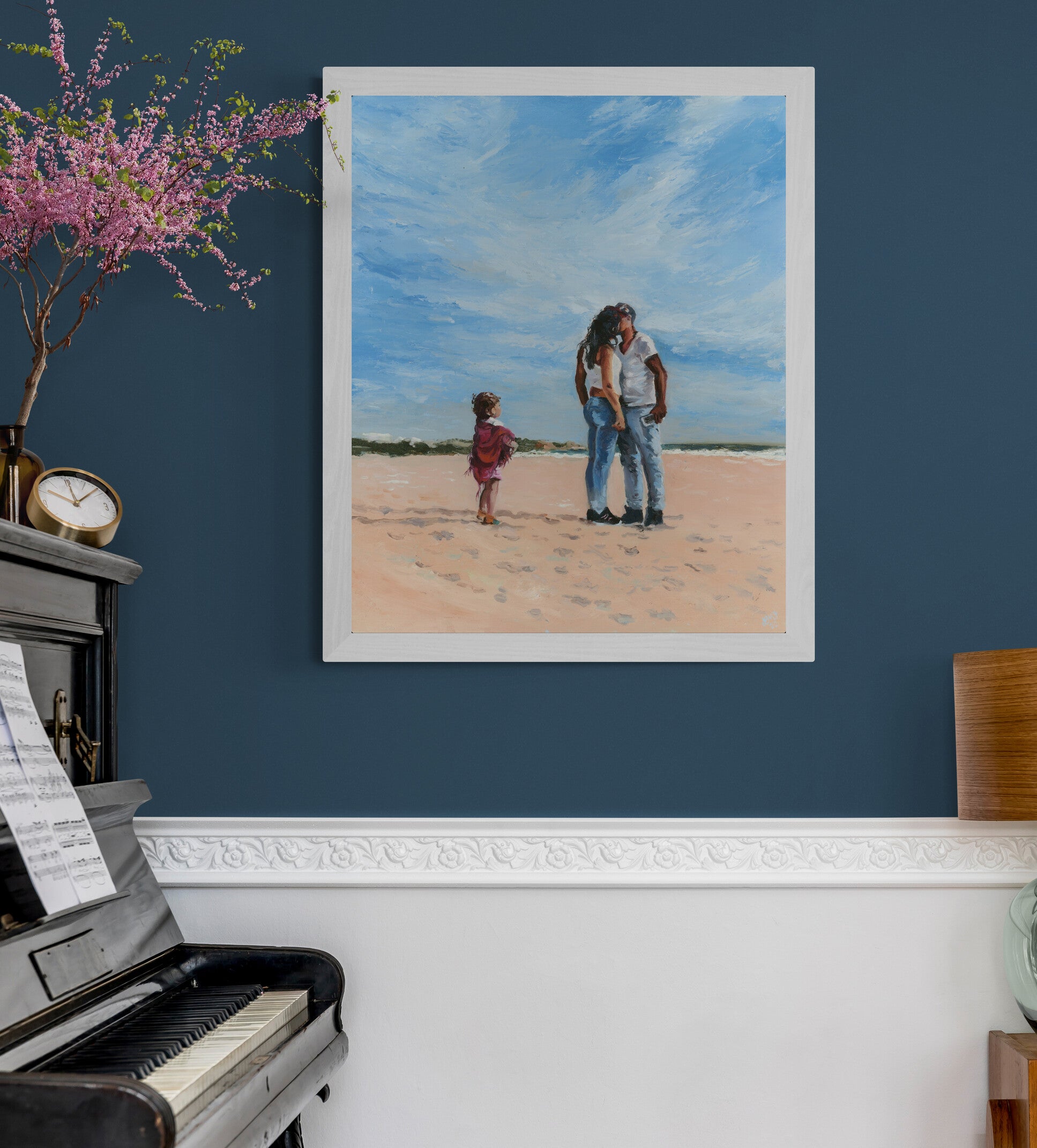 Painting of lovers kissing - Original Oil Painting - lorrainefield
