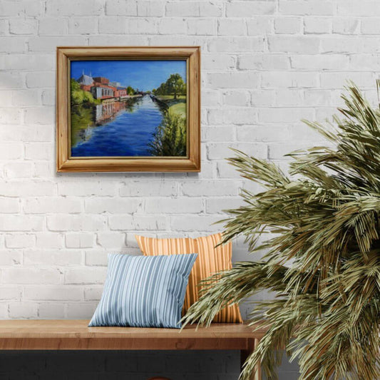 Morning Reflections at the Theatre II | Original Stratford-upon-Avon Oil Painting