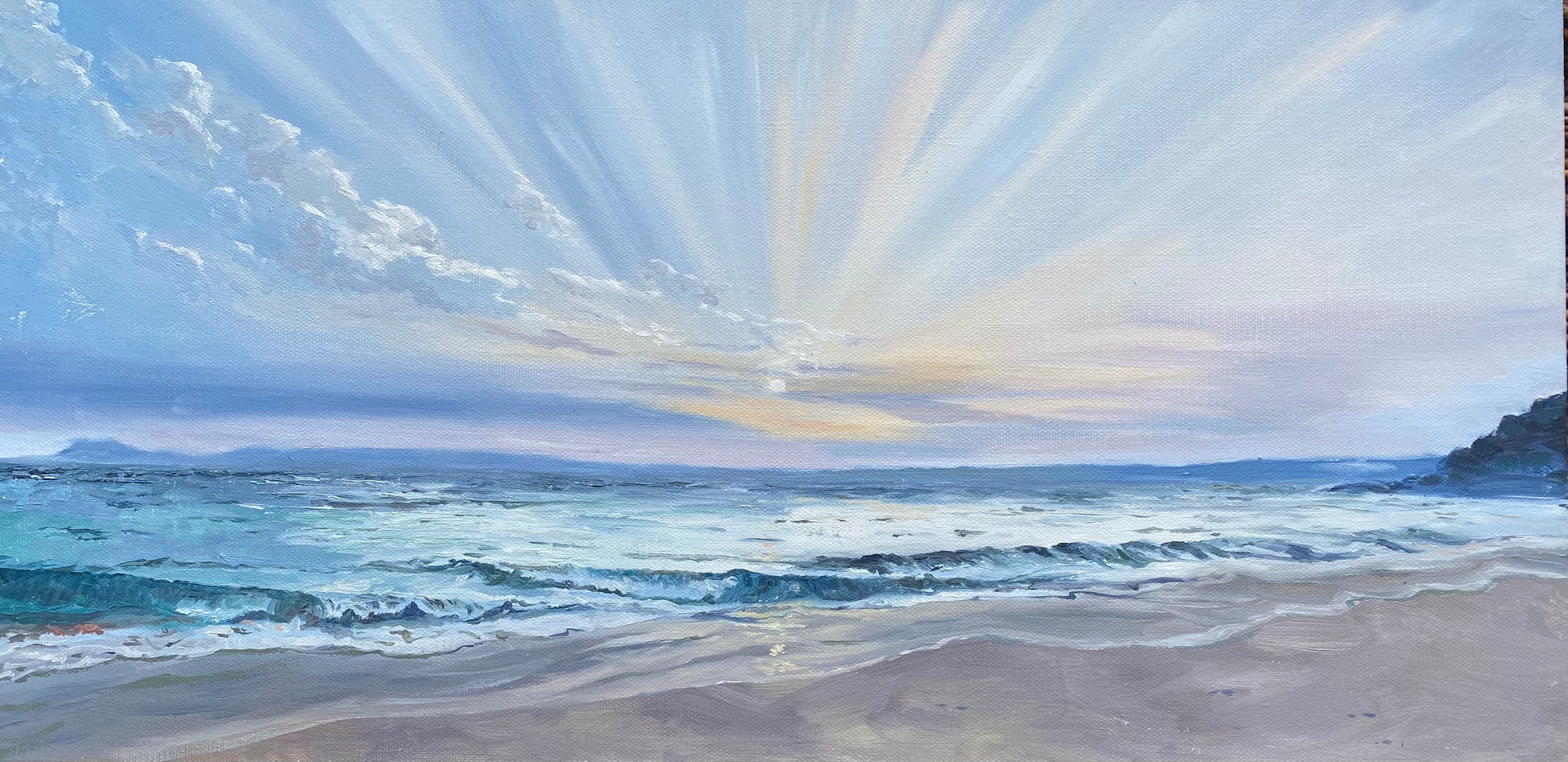 Porthminster Sunrise Serenity - Original Oil Painting - lorrainefield