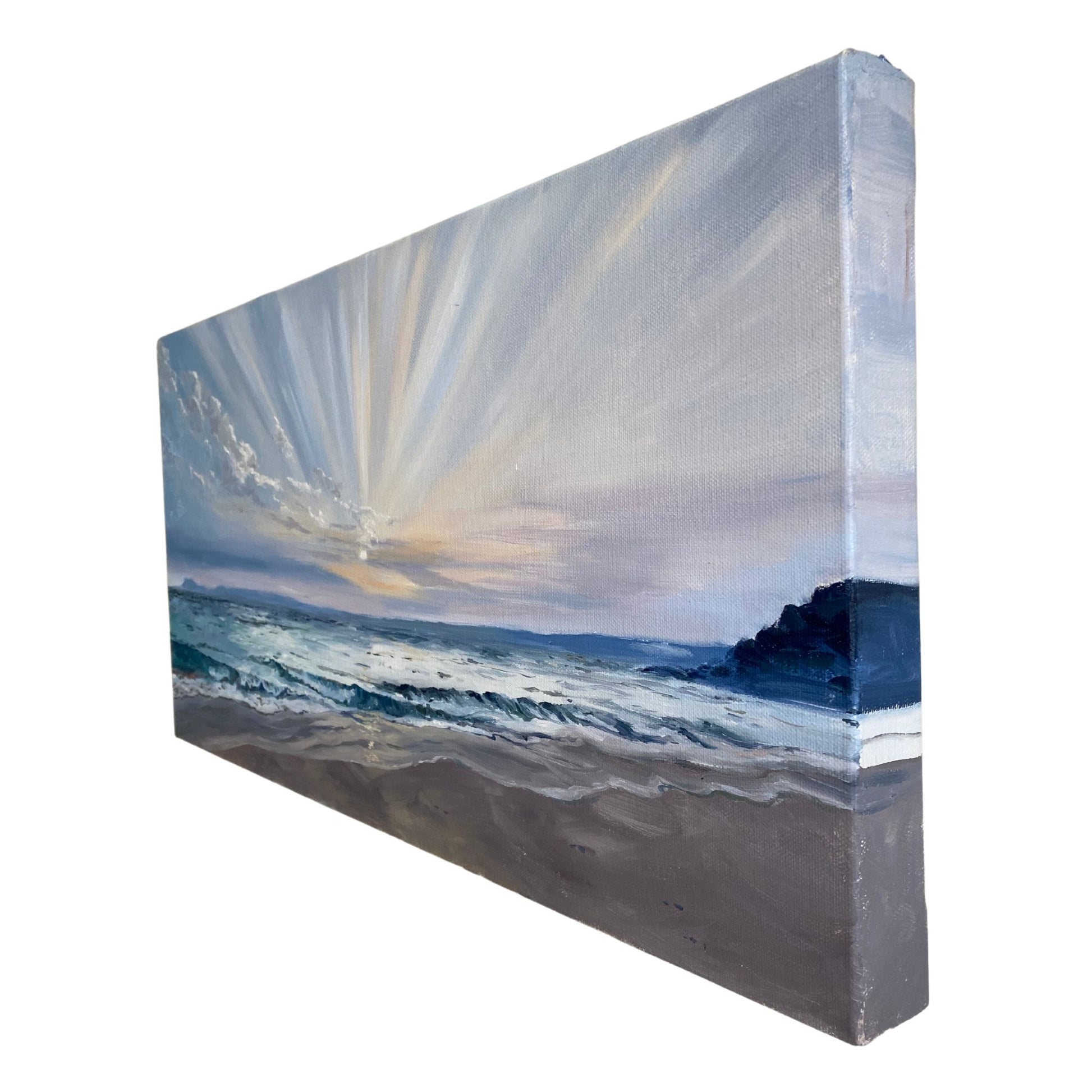 Porthminster Beach Sunrise Serenity - Original Oil Painting - lorrainefield