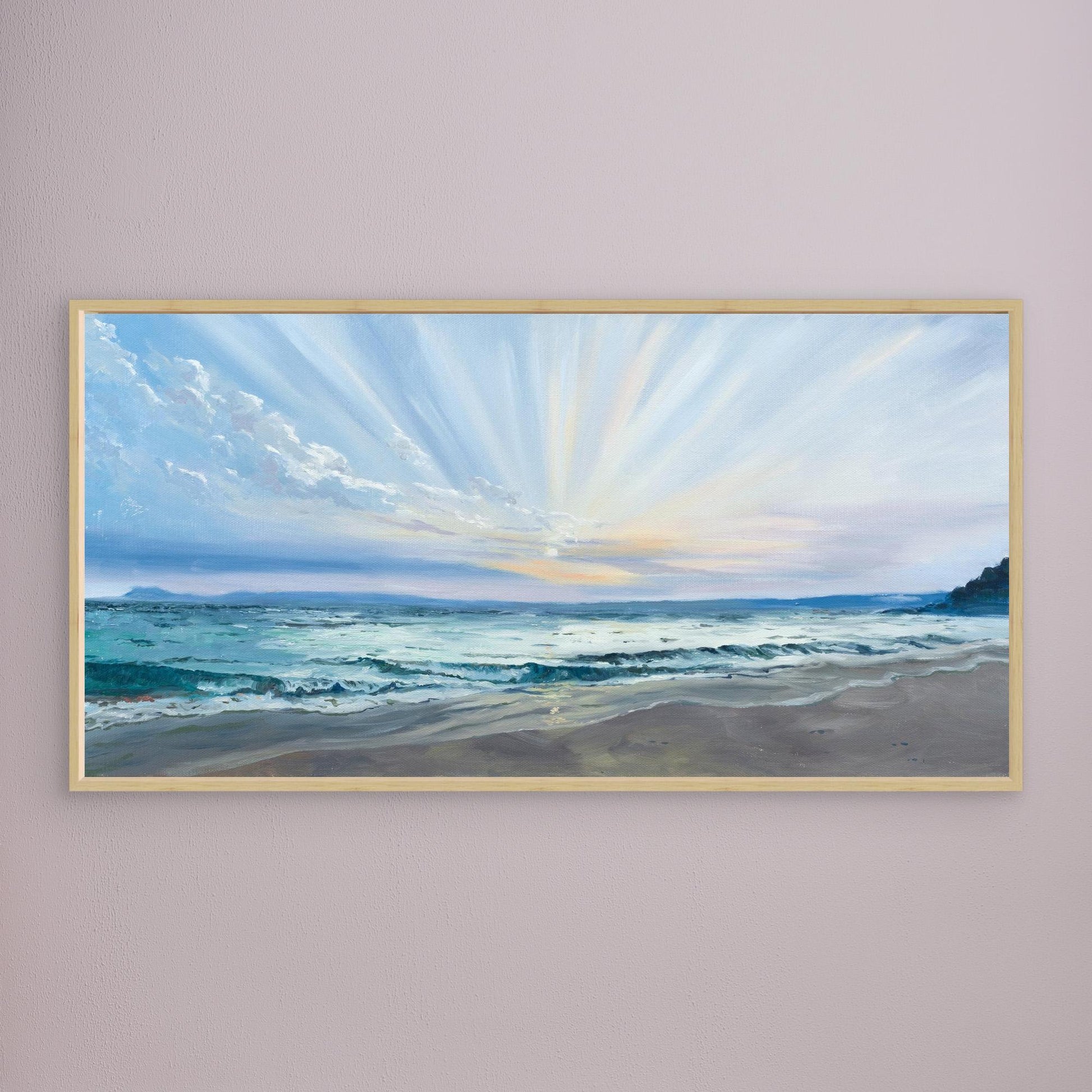 Porthminster Sunrise - Framed Canvas Beach Print