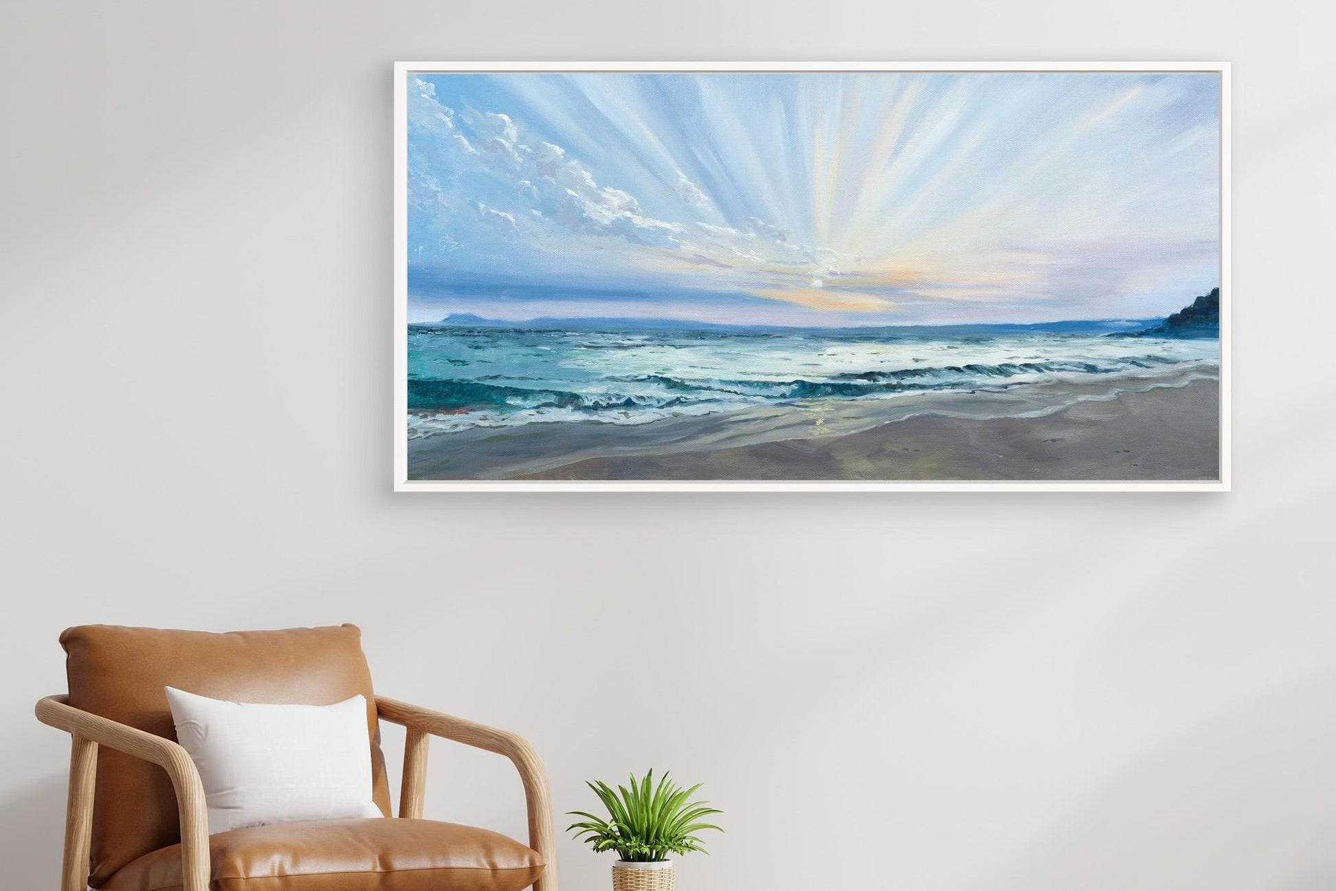 Porthminster Sunrise - Framed Canvas Beach Print