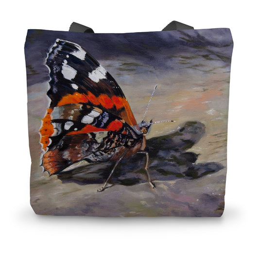 Tote bag with a butterfly design on a white background