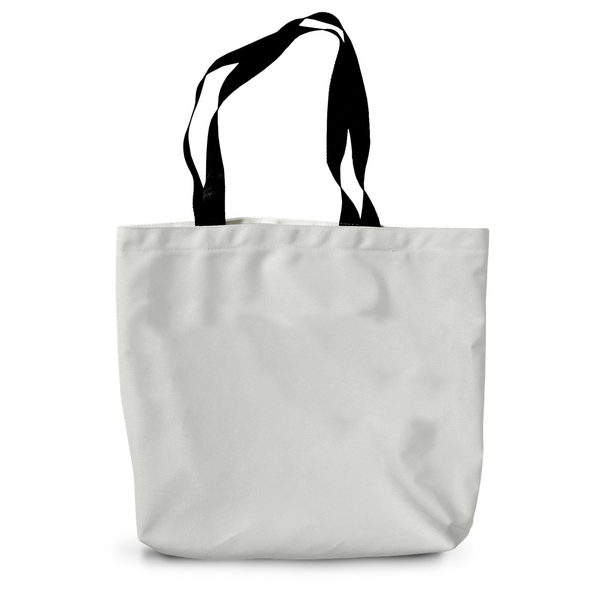 Reverse side of pheasant tote bag with black handles