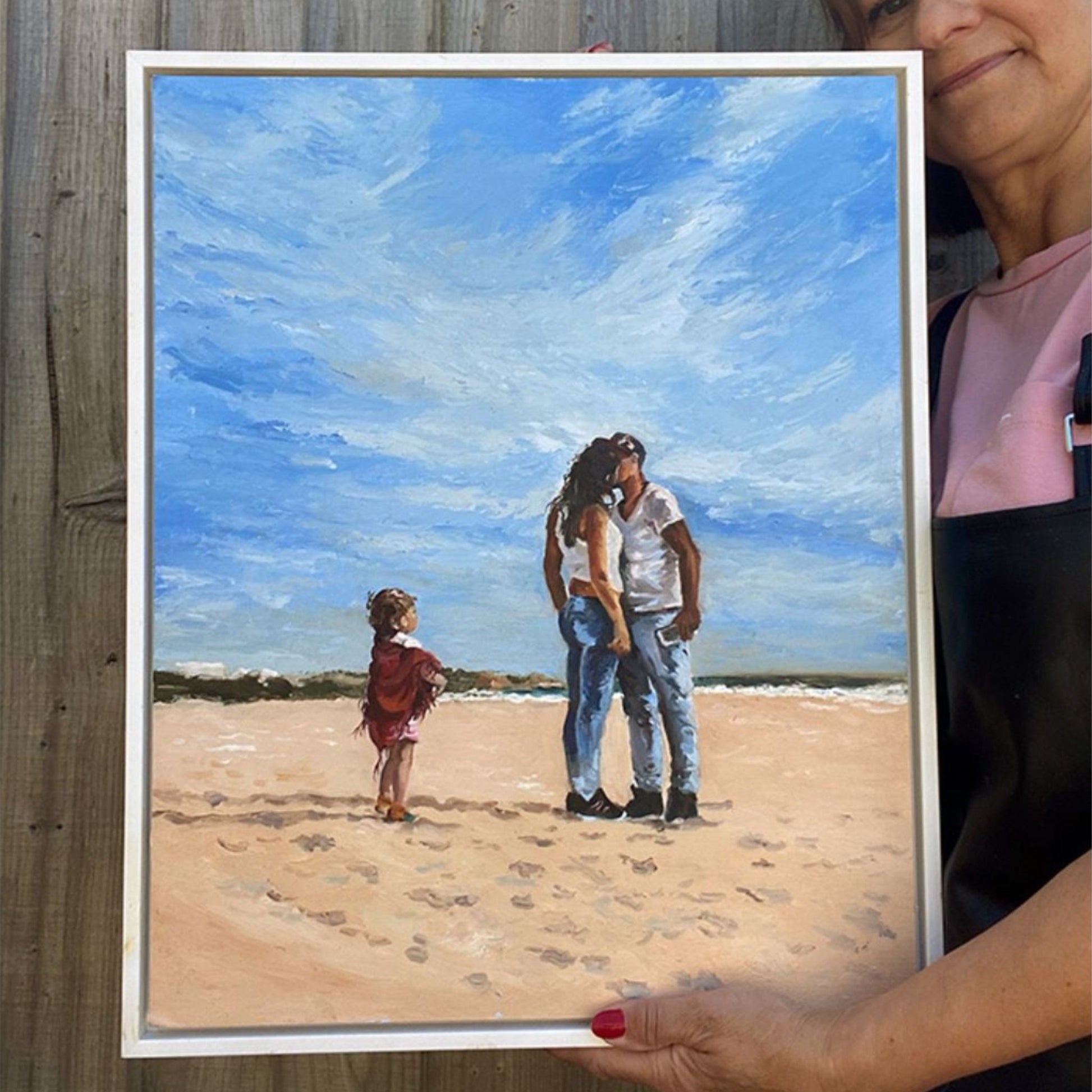 Scale photo of Mama Framed original oil painting
