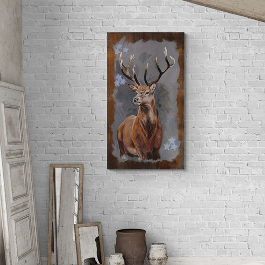 Stag painting - original oil painting on wood