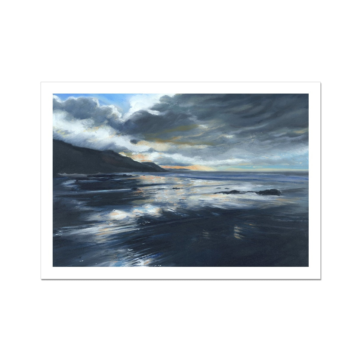 Stormy Seas on a beach in Cornwall Fine Art Print - lorrainefield