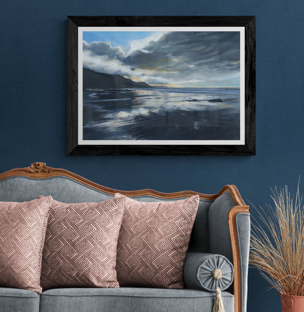 Stormy seascape Cornwall Art print
