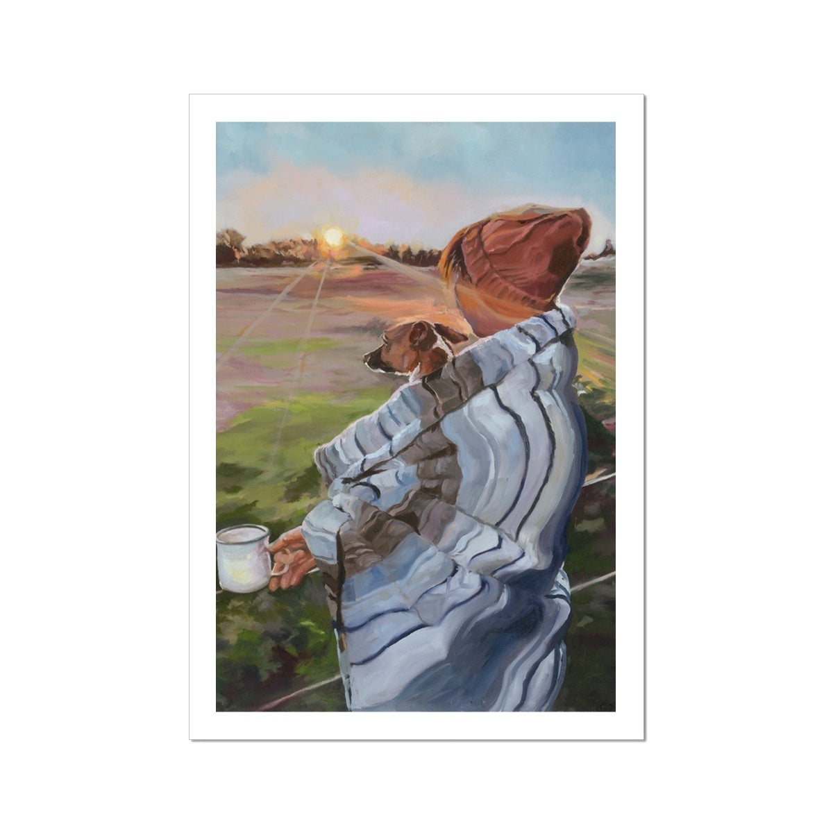 Dog best friend - Sunrise with the Pup Fine Art Print - lorrainefield