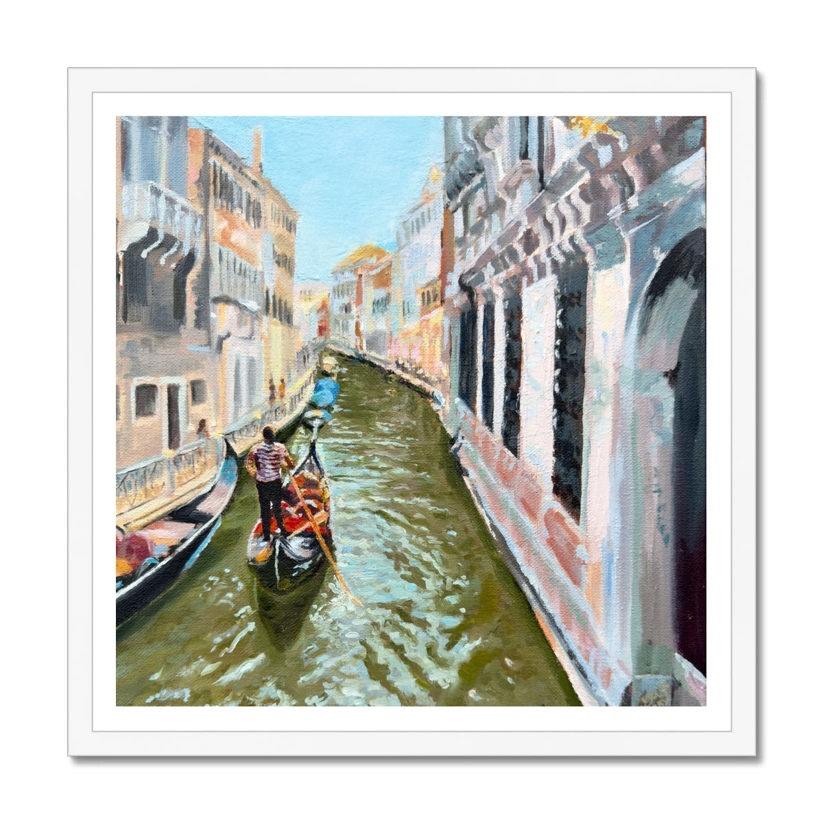 Nostalgic Venice canal, rich colour palette, perfect for travel lovers and sentimental interiors.