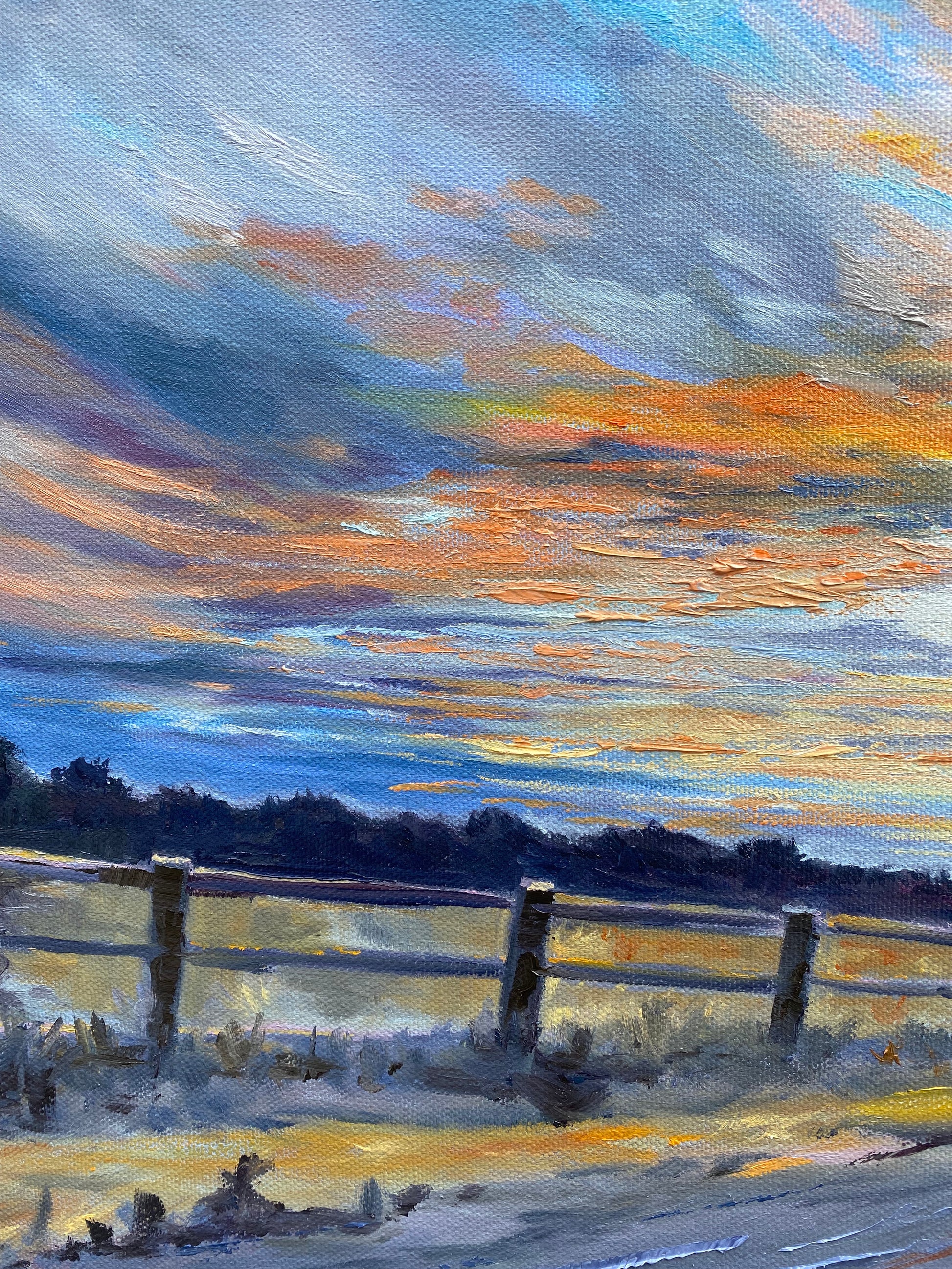 Warwickshire Sunrise - Original Oil Painting - lorrainefield