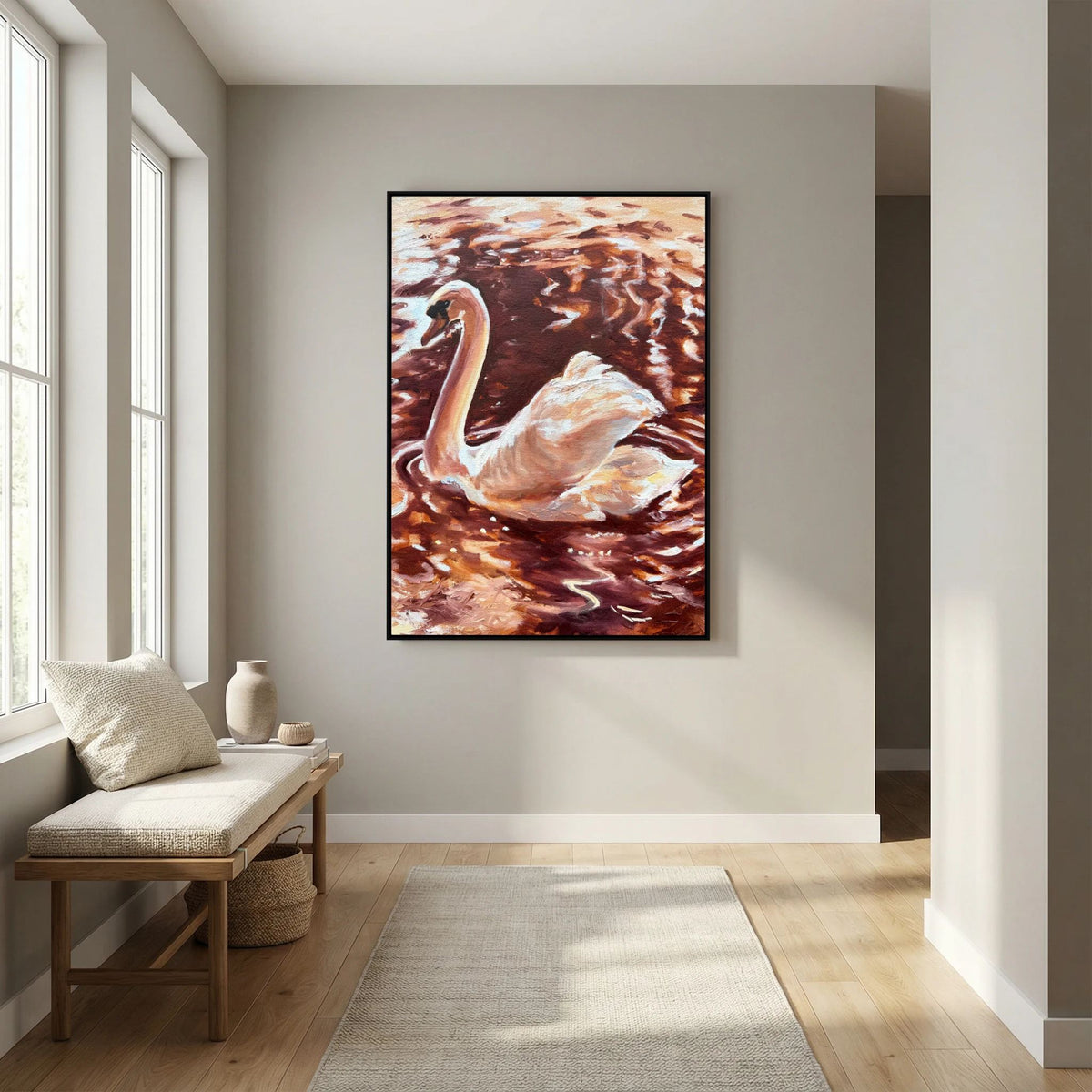 Becoming Grace canvas print displayed in a bright neutral interior