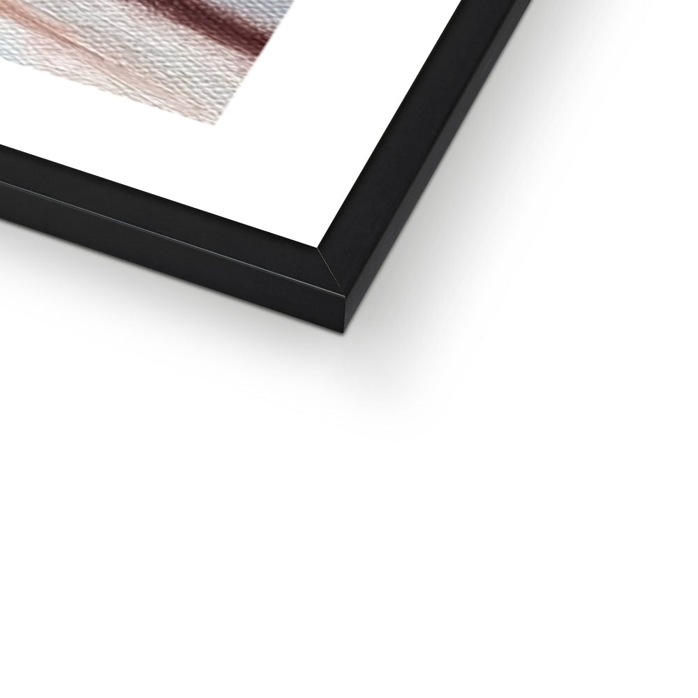 Close-up of Hall’s Croft fine art print in a black frame, highlighting the smooth finish and clean edge.