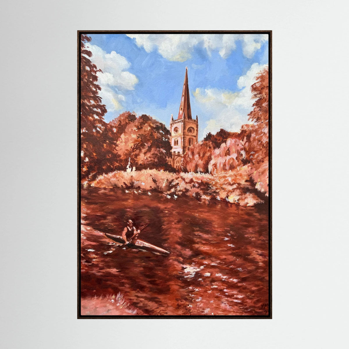 Holy Trinity Church canvas print in a dark oak frame
