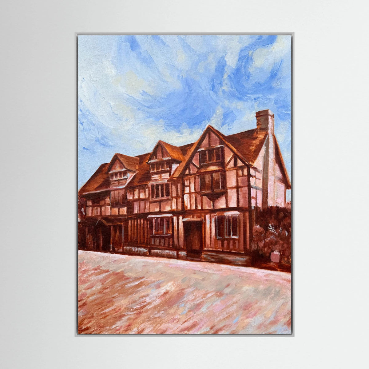 Shakespeare’s Birthplace canvas print in a white frame